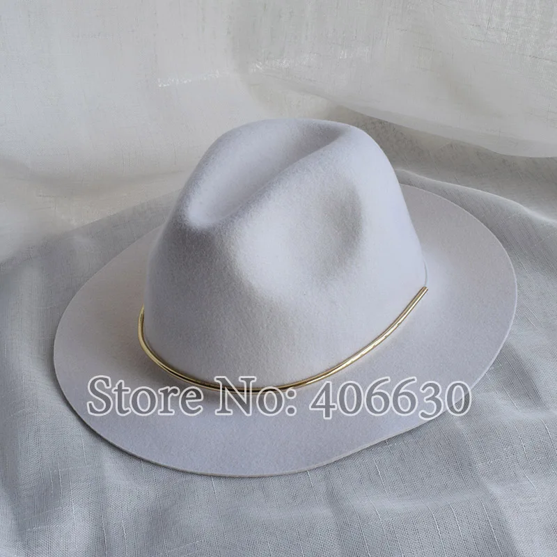 Модные зимние белые шерстяные фетровые шляпы с широкими полями для женщин, PWSX011