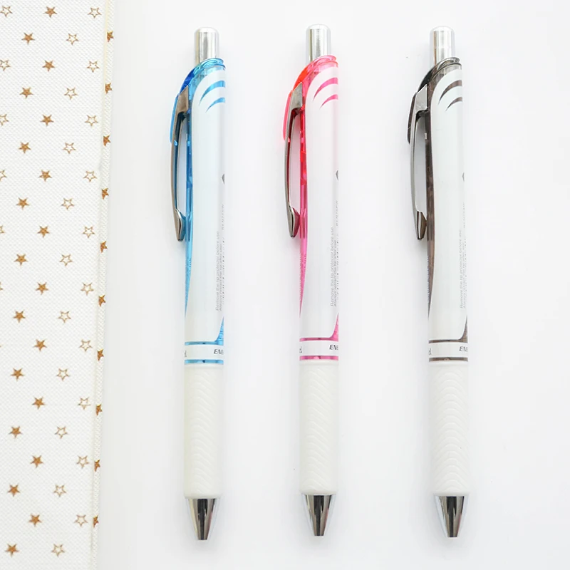 Ручка для гелевых чернил Pentel EnerGel 0 5 мм белый корпус красный/синий/черный 6