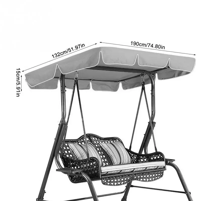 Водонепроницаемый чехол на сиденье для качания с защитой от УФ-излучения, чехол для садовых качелей, навес для садовых стульев, навес для улицы, гамак, навес для двора, солнцезащитный козырек, аксессуары - Цвет: Grey