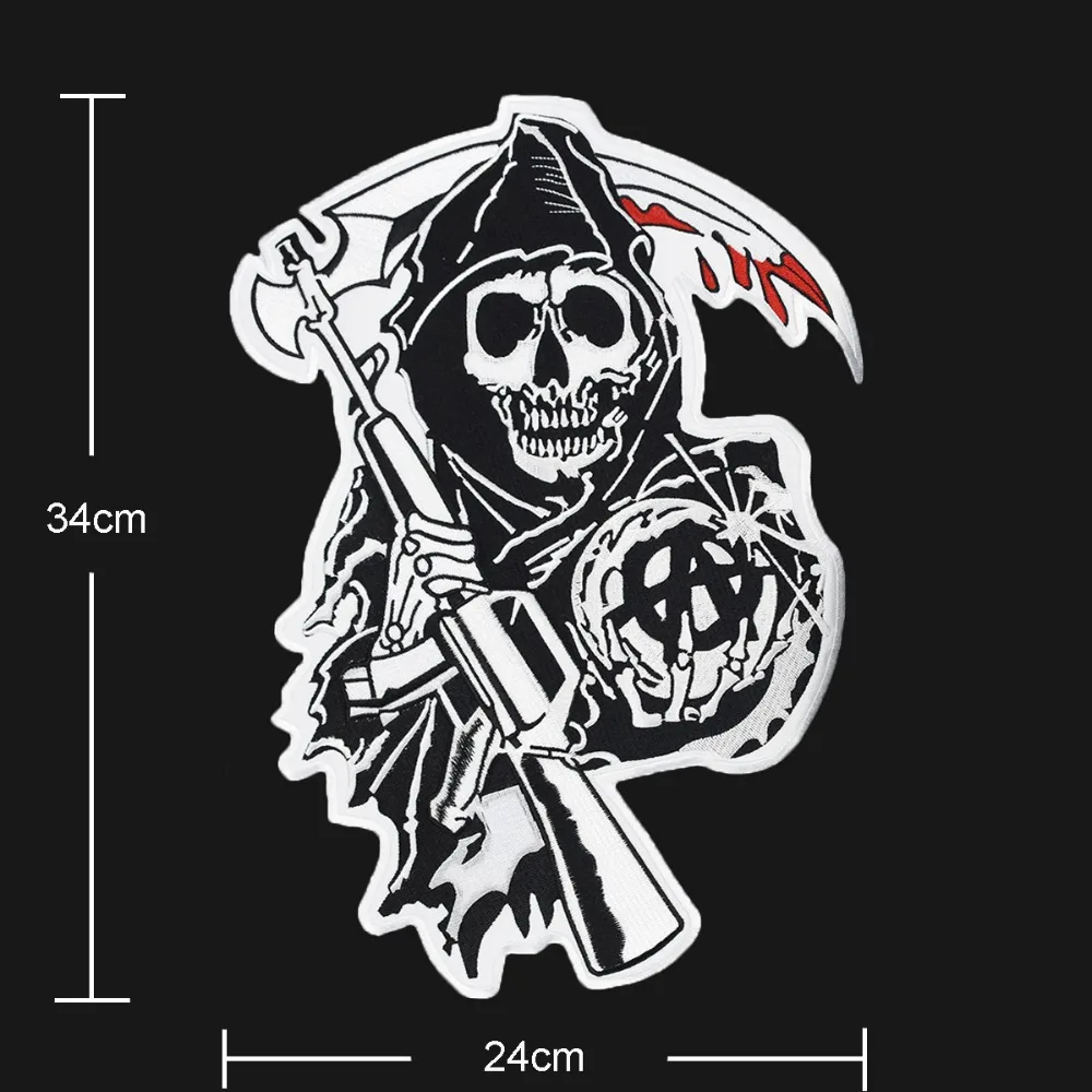 Оригинальные нашивки для мотоциклистов, нашивки с вышивкой mc, панк, железные нашивки для одежды, куртки 45 см, аппликация