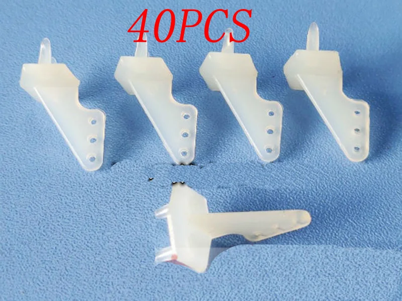 

40PCS RC Aircraft Double Needle Triangle Rudder Angle 17x15x6.5x1mm 3 Hole Mini Rudder Angle Spare Parts for RC Airplane Model