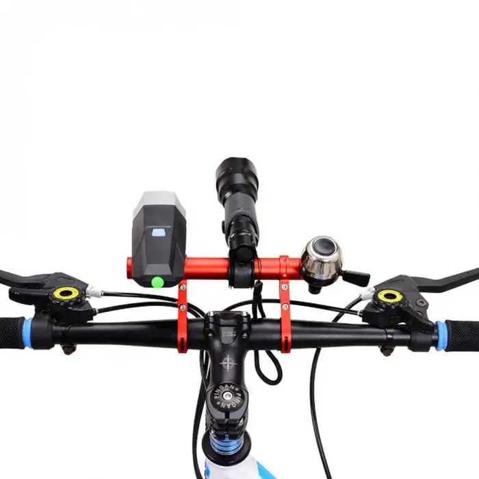 Discount Cool Multifunction  Bike Holder Handle Extender Double Handlebar Flashlight PC Clip Bracket Bicycle Accessories ALS88 17