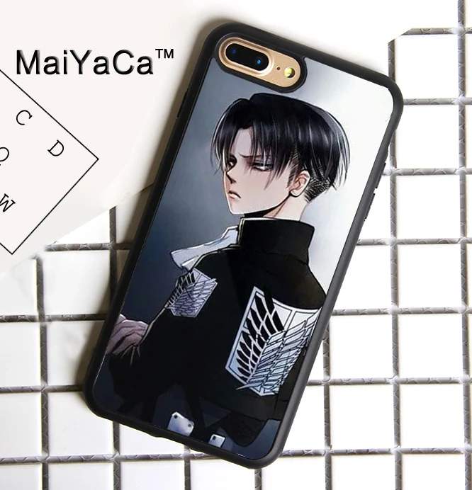 

MaiYaCa Attack on Titan Levi Ackerman Printed TPU Soft Cover Capa Funda for iphone 8 Plus Phone back case for iphone 8plus