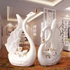 OUSSIRRO A Pair White Swan Lovers Home Decor Ceramic Crafts Porcelain Animal Figurines Wedding Decoration Lovers Gift W3075 ► Photo 2/5