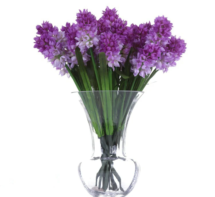 Simulation 3 Flower Heads Purple Hyacinth Bouquet Artificial Flowers