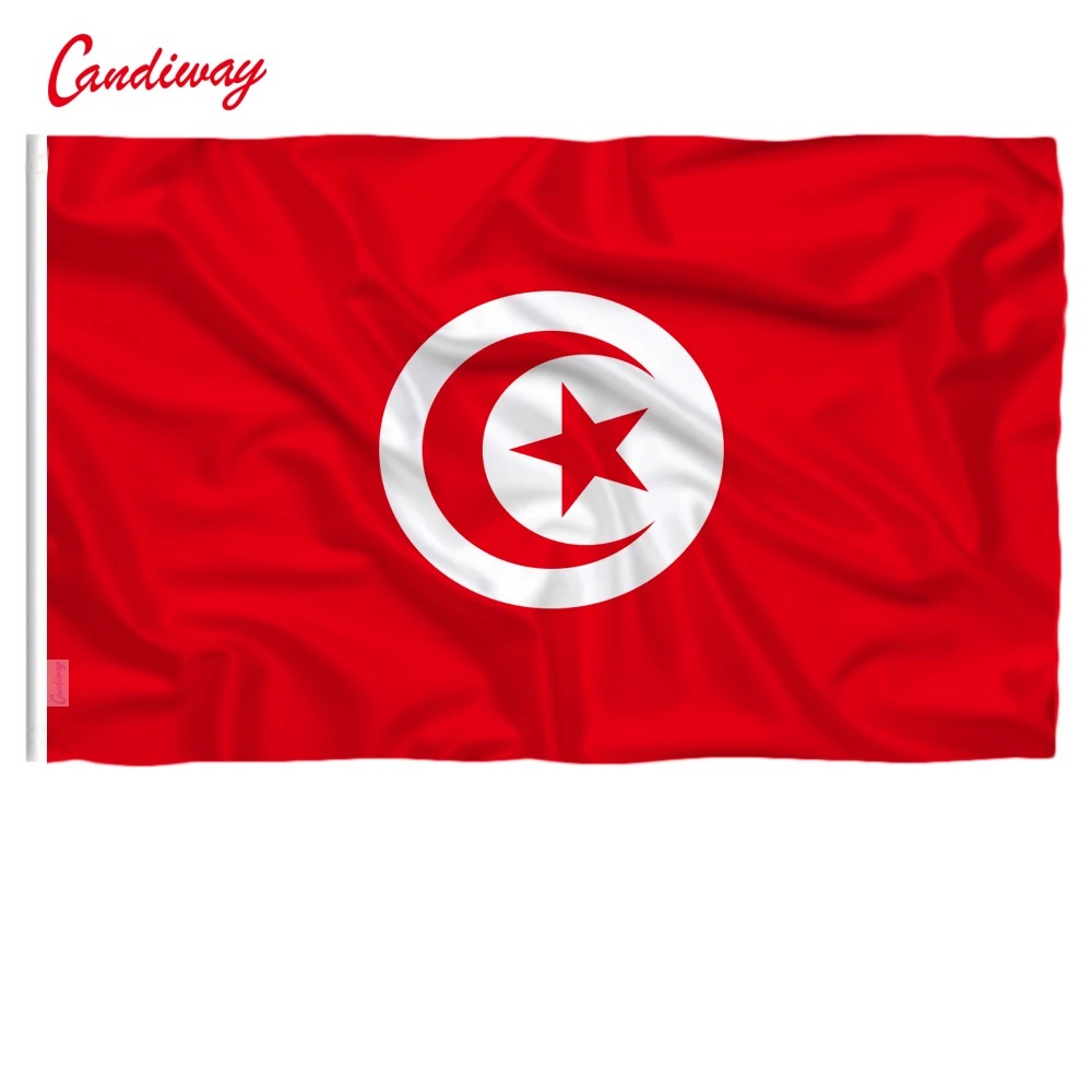 

90x150cm Tunisia Tunisie Flag Home Decorative Flags Banners 3x5 Feet National Flag Polyester outdoor Hanging Flying Flag NN096