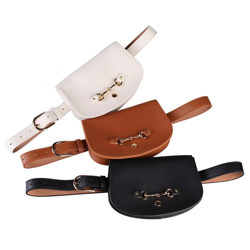 

8PCS / LOT Fashion New Women PU Leather Waist Pack Femal Belt Bag Phone Pouch Bags Women Envelope Bags Fanny Pack