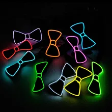 Corbata de lazo brillante para hombre, cable de neón, LED, Fiesta de Luces, Halloween, decoración de Navidad, Bar, Club, ropa de utilería