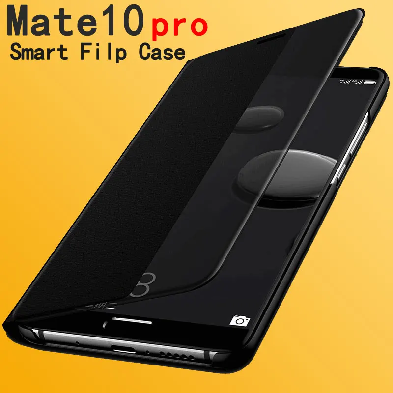 

smartphone case for Huawei Mate 10 Mate10 pro with clear viewing window High quality PU leather case with clear viewing window