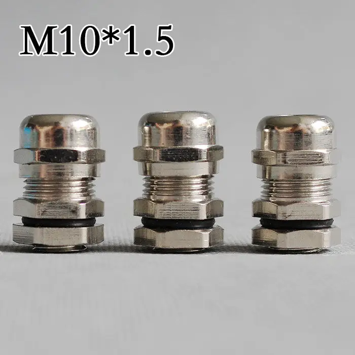 

4PCS/LOT CT047 M10*1.5 Nickel plated copper joint brass Metal Cable fixed head Cable gland Cable waterproof joint IP68