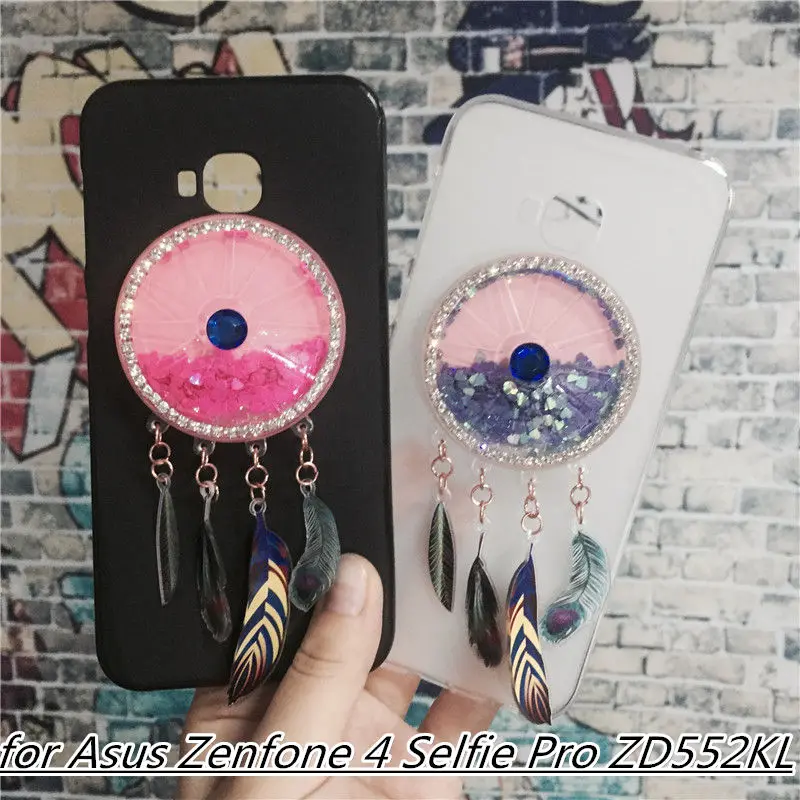 

Newest Colorful Case Cover for Asus Zenfone 4 Selfie Pro ZD552KL Capa Fundas Dynamic Liquid Glitter Quicksand Soft TPU Jewelled