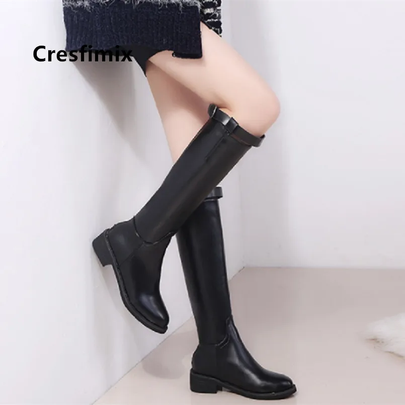 Cresfimix/Botas De Mujer; женские милые черные ботинки из искусственной кожи; женские повседневные классические удобные ботинки; женские ботинки; C6003