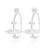 Brincos de Luxo Big Crystal Clear Pedra Espumante Hoop Brincos de Alta Qualidade Da Moda Cor Prata Brinco Para As Mulheres Do Partido Presente