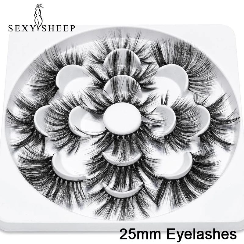 

7Pairs Natural False Eyelashes Reusable Crisscross 3D Mink Eyelashes Handmade Fake Eyelashes Thick Full Strip Lashes cilios