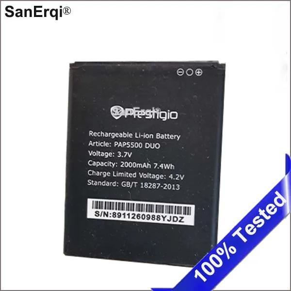 

2000mAh Replacement Battery For Prestigio PAP5500 DUO PAP 5500 DUO PAP5500DUO Bateria Batterie Mobile Phone Batteries