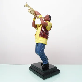 

American Style Music Theme The Trumpet Player Character Model Trumpeter Resin Figurine Bar KTV Club Decoration