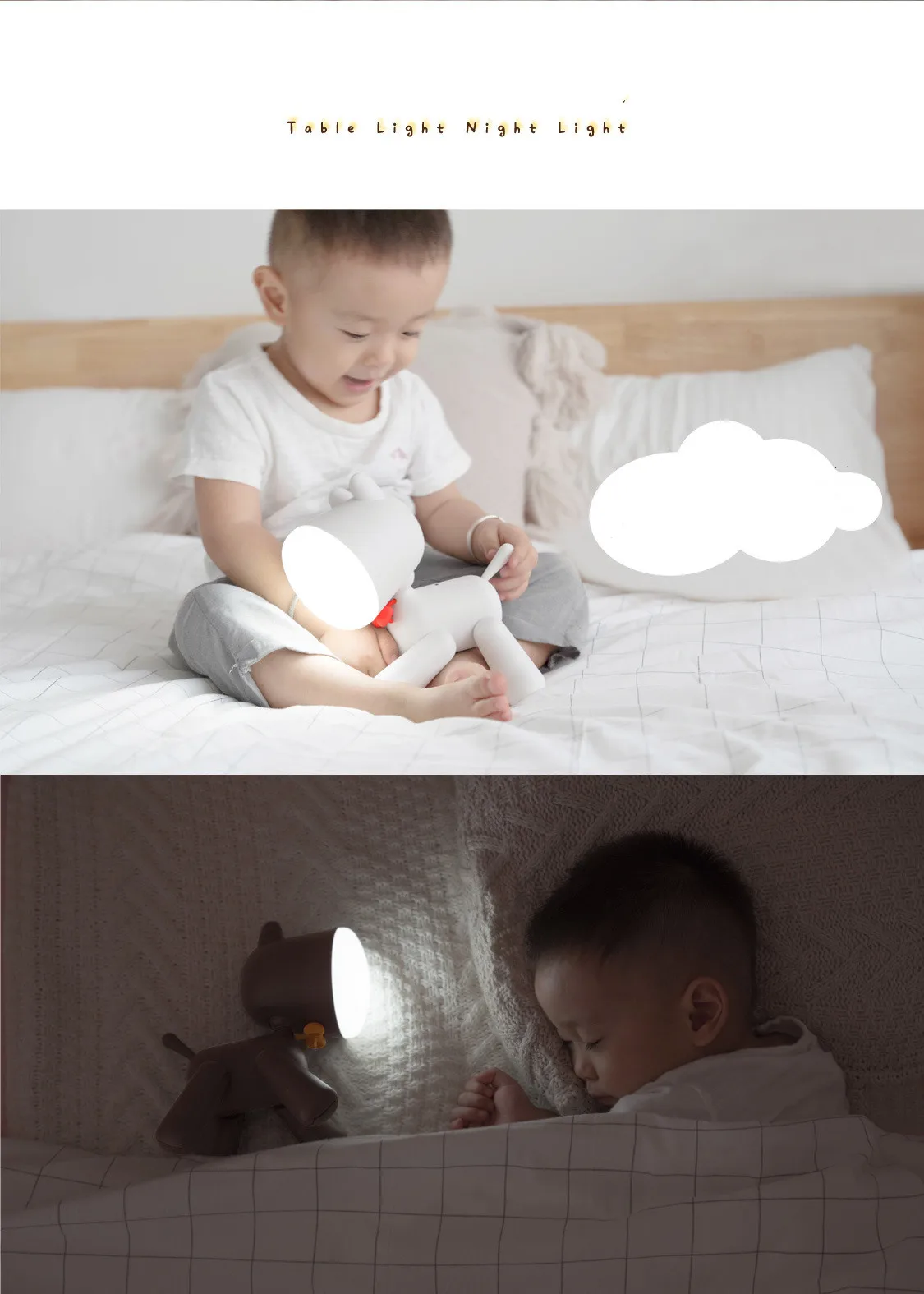 Детский подарок, светодиодный перезаряжаемый Ночной светильник с регулируемой яркостью, настольная лампа для собаки, Гибкая настольная лампа, украшение для щенка из мультфильма