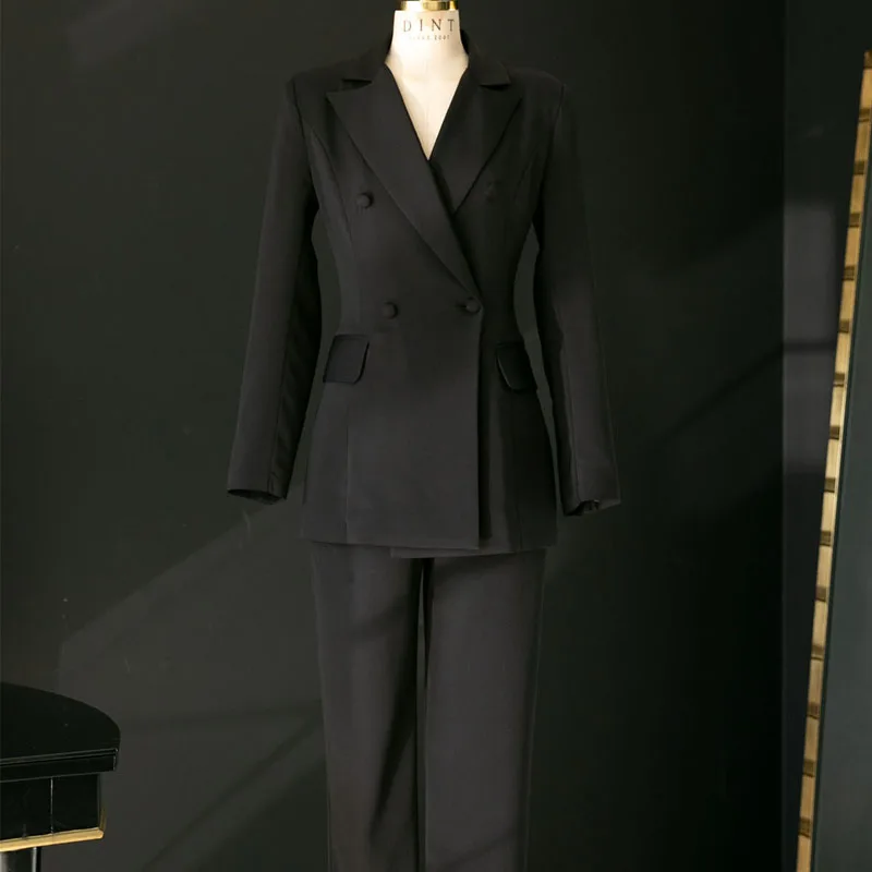 Пиджак + брюки женский деловой костюм женский офисный костюм женские деловые брюки костюм двубортный женский смокинг на заказ