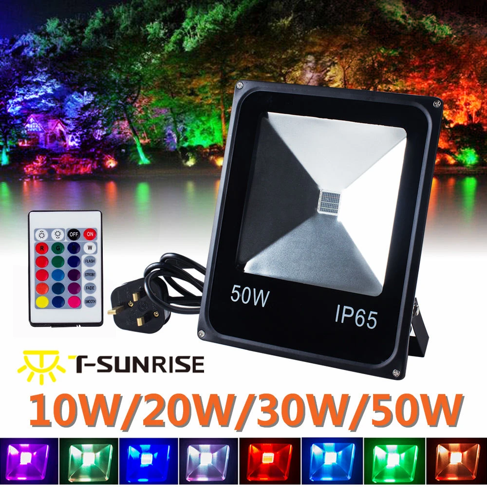 100W 50W 30W 20W 10W LED RGB Flood Light Outdoor Garden Color Changing W/ Remote 100W 50W 30W 20W 10W LED RGB Flood Light Outdoor Garden Color Changing W/ Remote