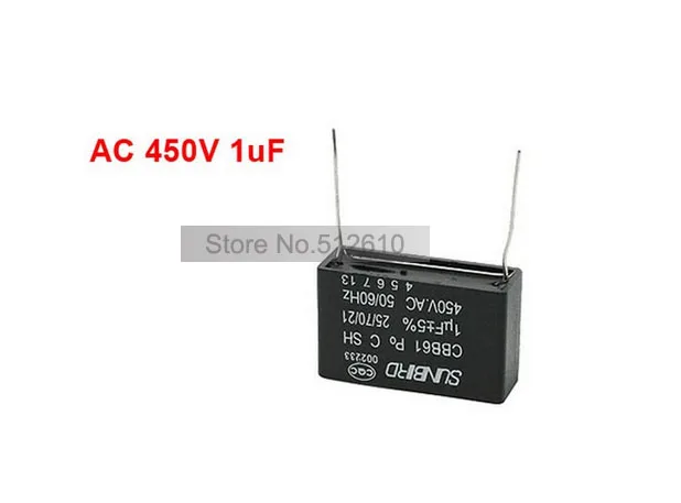 

Best Promotion Wholesale Price 1uF AC 450V 50Hz Ceiling Fan Motor Start-up Capacitor 10PCS