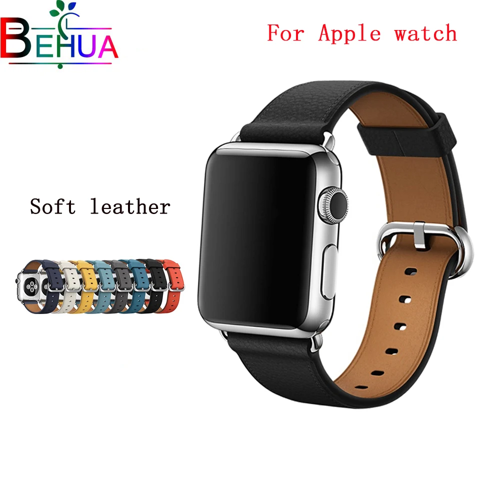 Спортивный кожаный ремешок для часов apple watch 38 мм 40 42 44 сменный Браслет iWatch 3 2 1 |