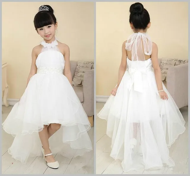 2014 Hot vente Organza blanc robes première Communion bébé