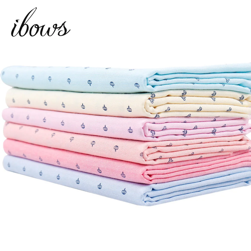 

50*150cm Solid Color Cotton Fabric Crown Printed Cloth Fabric Patchwork Quilting Baby Cribs Cushions Blanket Sewing Material