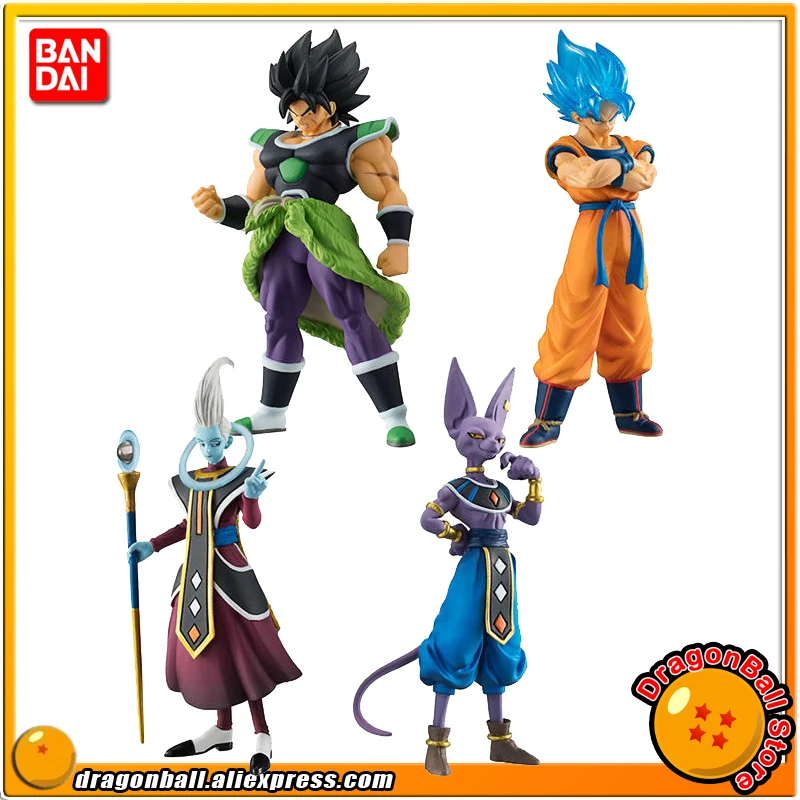 "Dragon Ball SUPER" оригинальная BANDAI Высококачественная настоящая фигурка игрушка гачапон 02-набор 4 шт Broly Goku Beerus Whis