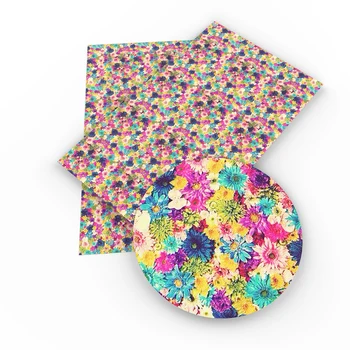 

David accessories 20*34cm Flower Heart Faux Synthetic Leather Fabric DIY HomeTextile Decorative Knotbow Bags,1Yc3611