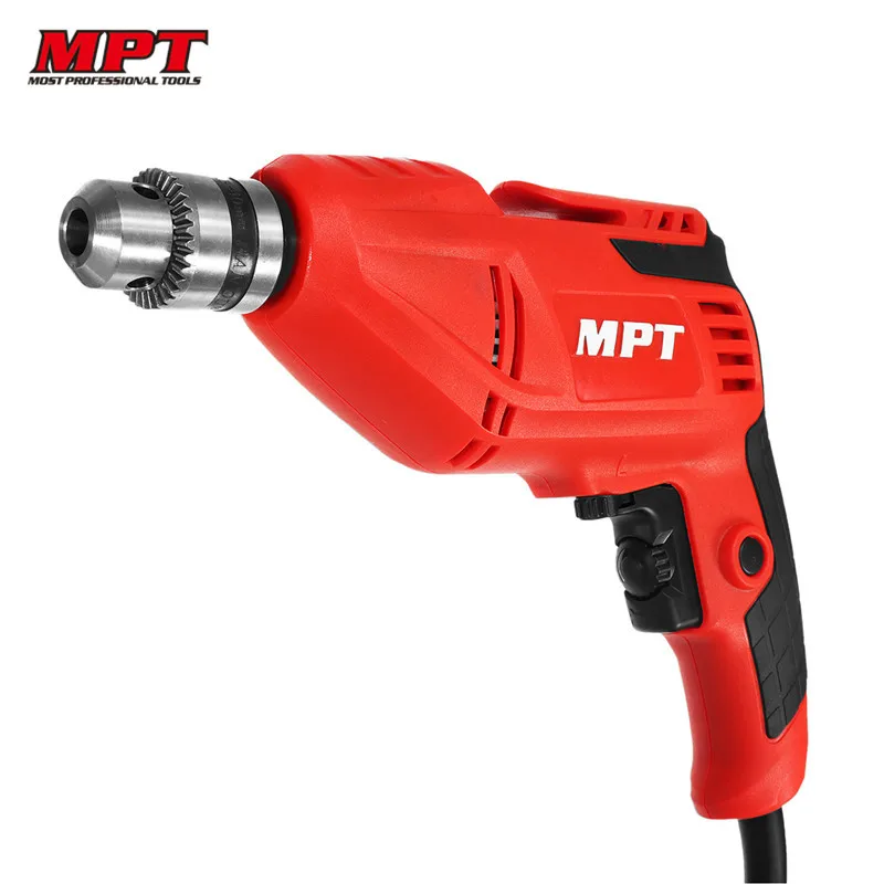

MPT MED4006 10mm Electric Drill 3000rpm Mini Hand Drill Driver Screwdriver 400W Drilling Machine Woodwork Power Tool Accessories