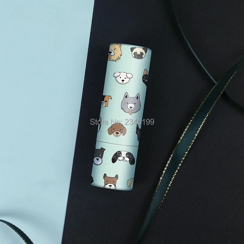 Empty Lipstick Tube 12.1mm Blue Dogs Lipbalm Tube Cosmetic Container Cute Lipbalm Tube Empty Papery Lipstick Container (3)