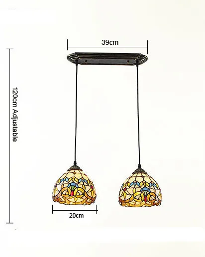 Европейский Тиффани Ретро раковина Средиземноморский пасторальный подвесные светильники 3 линии головы Luminaria Teto подвесные лампы для украшения дома - Цвет корпуса: D