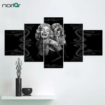 

5 Panel Marilyn Monroe Canvas Painting Wall Art Pictures Movie Poster Painting Personalized Gift for Home Wall Decor No Frame