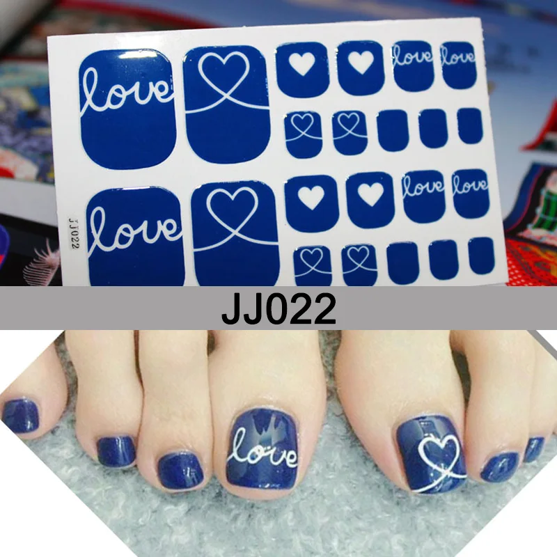22 шт/лист водонепроницаемый полный носок наклейки для ногтей 3D DIY украшения для ногтей SK88 - Цвет: JJ022