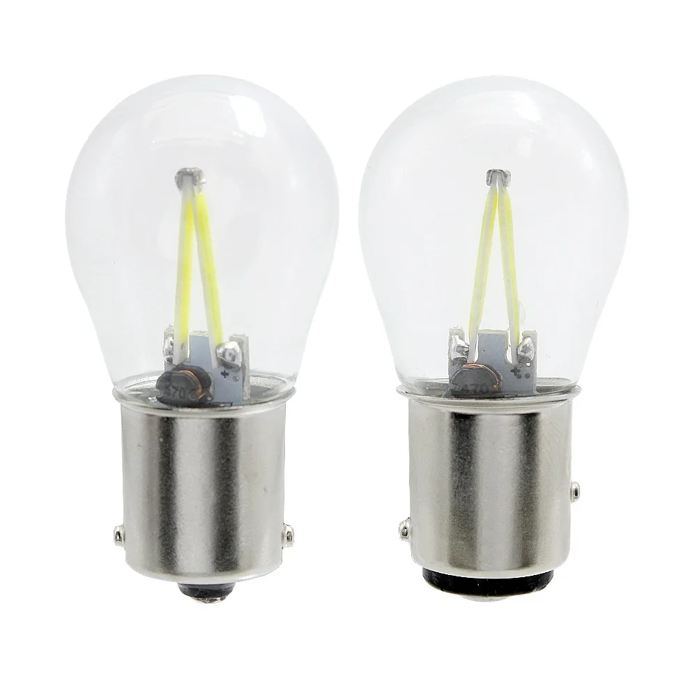 

2pcs P21W 1156 1157 BA15S COB LED Filament Bulb DC 12V Auto Car DRL Reverse Signal Lamp Tail Bulb Brake Light White/Yellow/Red