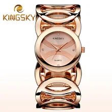 Marca Magia Nueva Dama de La Moda de Oro Relojes Mujeres Visten el Reloj Completo Acero Inoxidable de Cuarzo Reloj de Pulsera Reloj Mujer Relogio Feminino