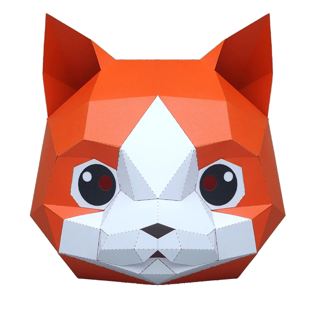 3D Бумажная Маска кошка котенок животное костюм косплей сделай сам бумажная маска