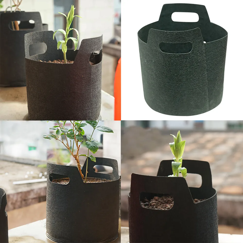 

New Round Fabric Pots Root Container Grow Bag Plant Pouch Aeration Container Grow Bag Aeration Container Nursery Pots