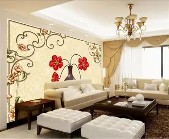 

custom 3d photo wallpaper livingroom mural European style vase 3d photo picture background wall non-woven wallpaper for wall 3d