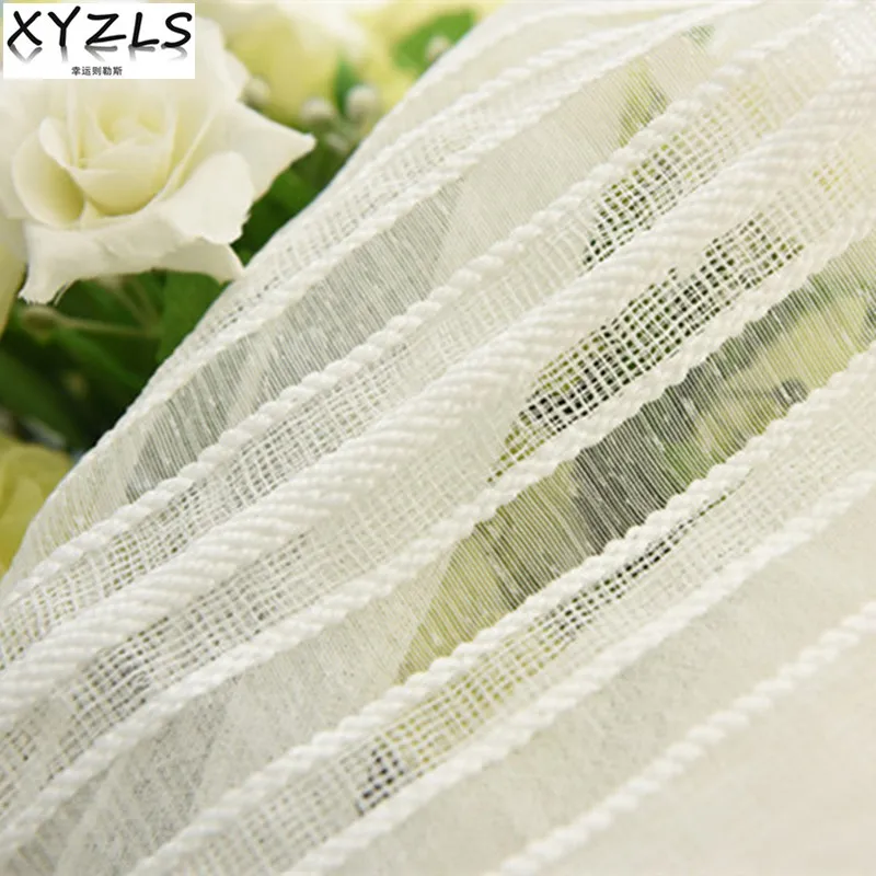 

XYZLS American Style Solid White Embroidered Sheer Tulle Curtains For Kitchen Bedroom Living Room Window Screens Balcony