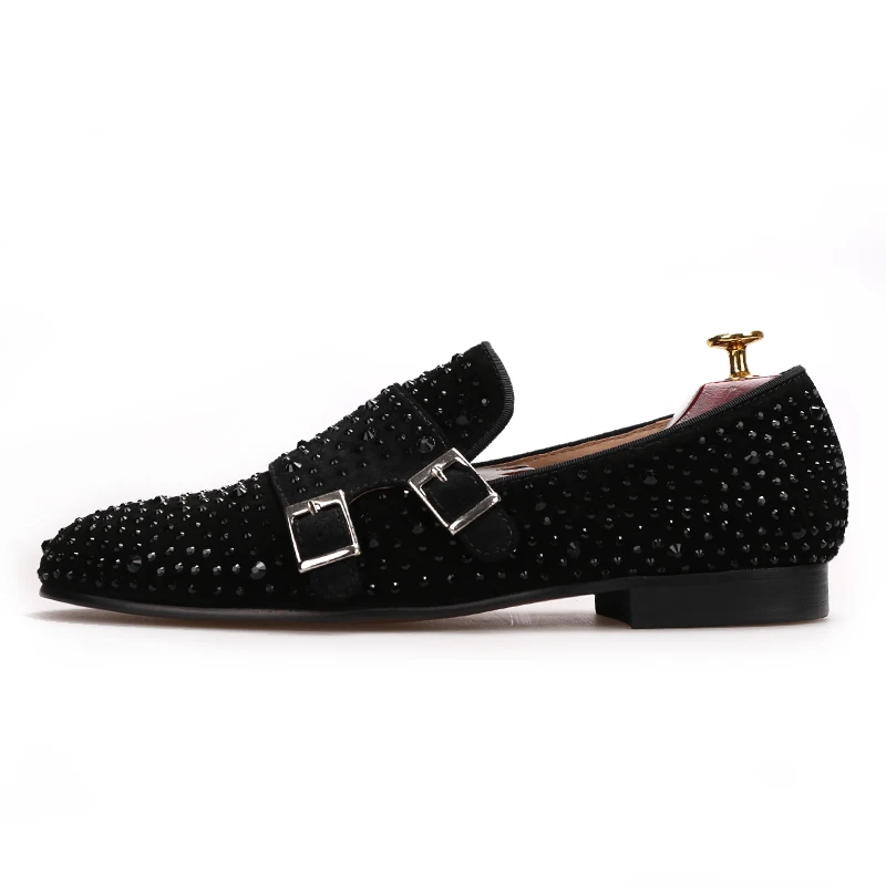 Zapatos Tamaño Negro Pisos Hombres Rhinestone Fiesta 2017 Somking Mocasines Grande Boda Casuales Cerrojo Con Nueva Zapatillas Suede Y x4wXqnPUSZ