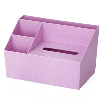 

Tissue Box Cover Wipe Holder Multi-Function Organizer For Makeup Cosmetics Pen Pencil Remote Control Phone Ipad For Living Room