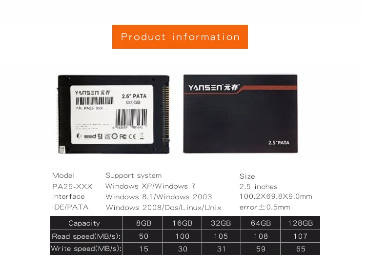 2,5 дюймов PATA 128 Гб SSD 256 ГБ KingSpec серия Yansen 44PIN IDE PATA 8 Гб 16 Гб SSD 32 Гб HD диск Disco 64 Гб HDD жесткие диски Disco