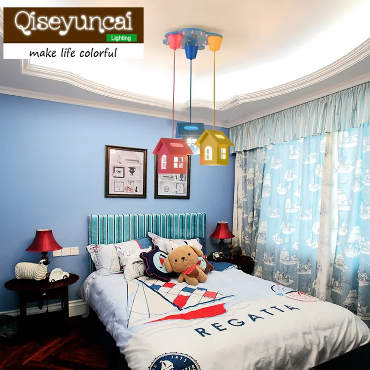 

Qiseyuncai Cartoon small house chandelier creativity kindergarten kind's room bedroom warmth boys and girls lamp and lanterns