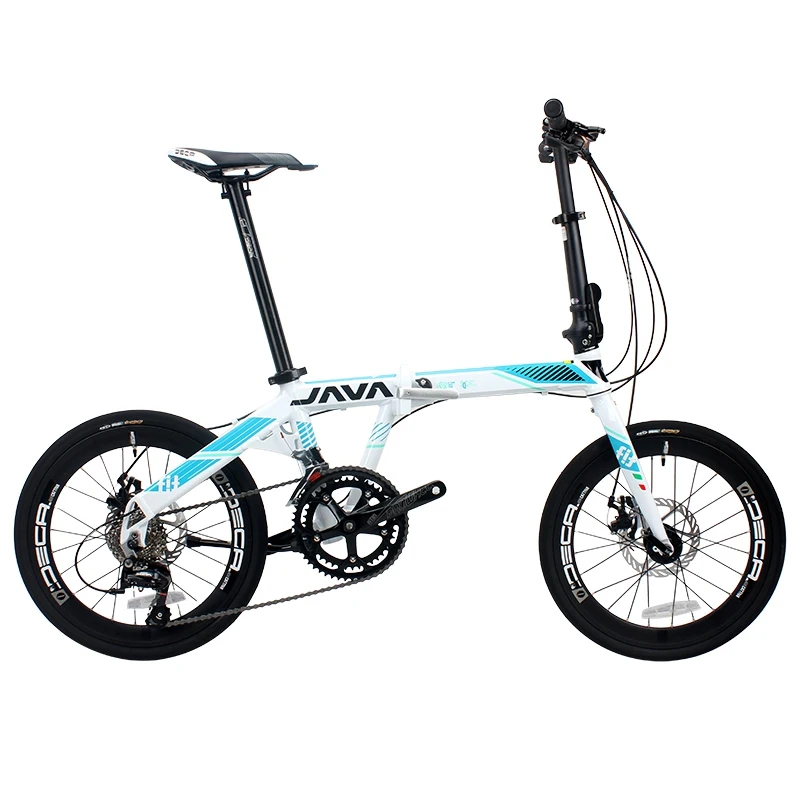JAVA FIT-18-D алюминиевый складной велосипед для взрослых 20 дюймов 406 колеса 18 скоростей механический дисковый тормоз складной Uniex городской велосипед - Цвет: white