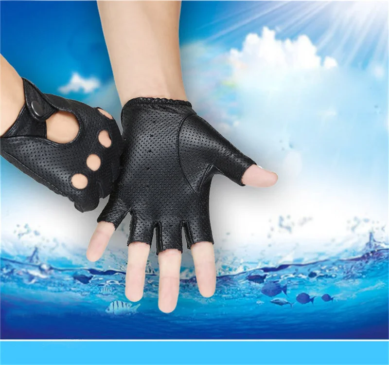 Летние тонкие перчатки из натуральной кожи мужские тренировочные спортивные износостойкие противоскользящие кожаные перчатки для вождения Y-10