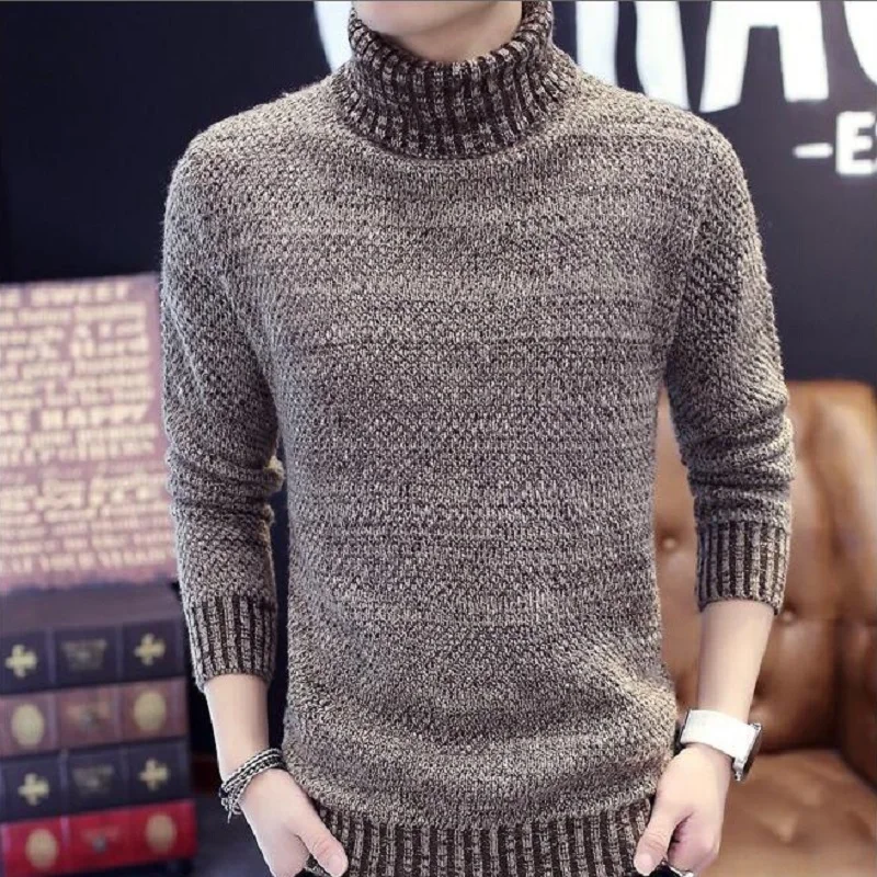 Best Price Zogaa Men Winter Thick Warm Cashmere Sweaters Autumn Men Turtleneck Knitted Brand Casual Sweaters Slim Fit Pullover Knitwear