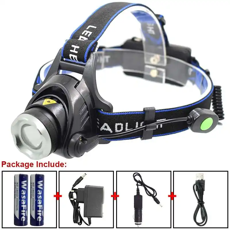 

Ultra Bright LED Headlamp XML T6 Zoomable Headlight Rechargeable Head Lamp Light Work Torch Waterproof 18650 Frontal Flashlight