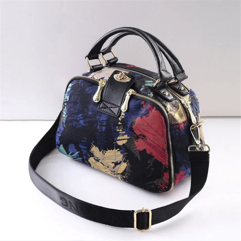 

new version waterproof nylon satchel female bag tide single shoulder bag simple leisure small handbag collision color bag