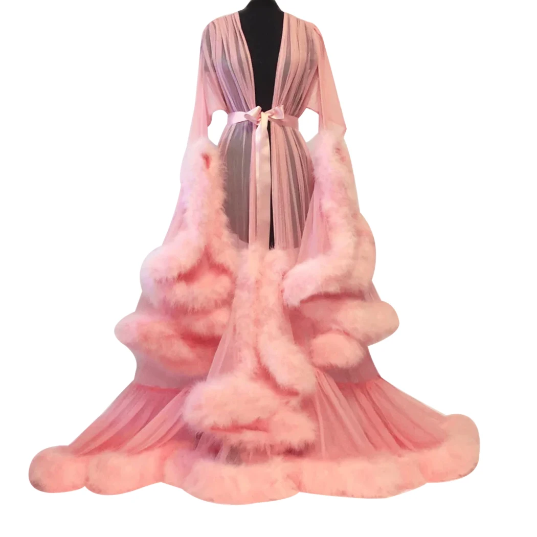 fluffy maxi robe